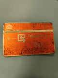 Ancienne télécarte belge RTT orange vintage collection Belgique usée
