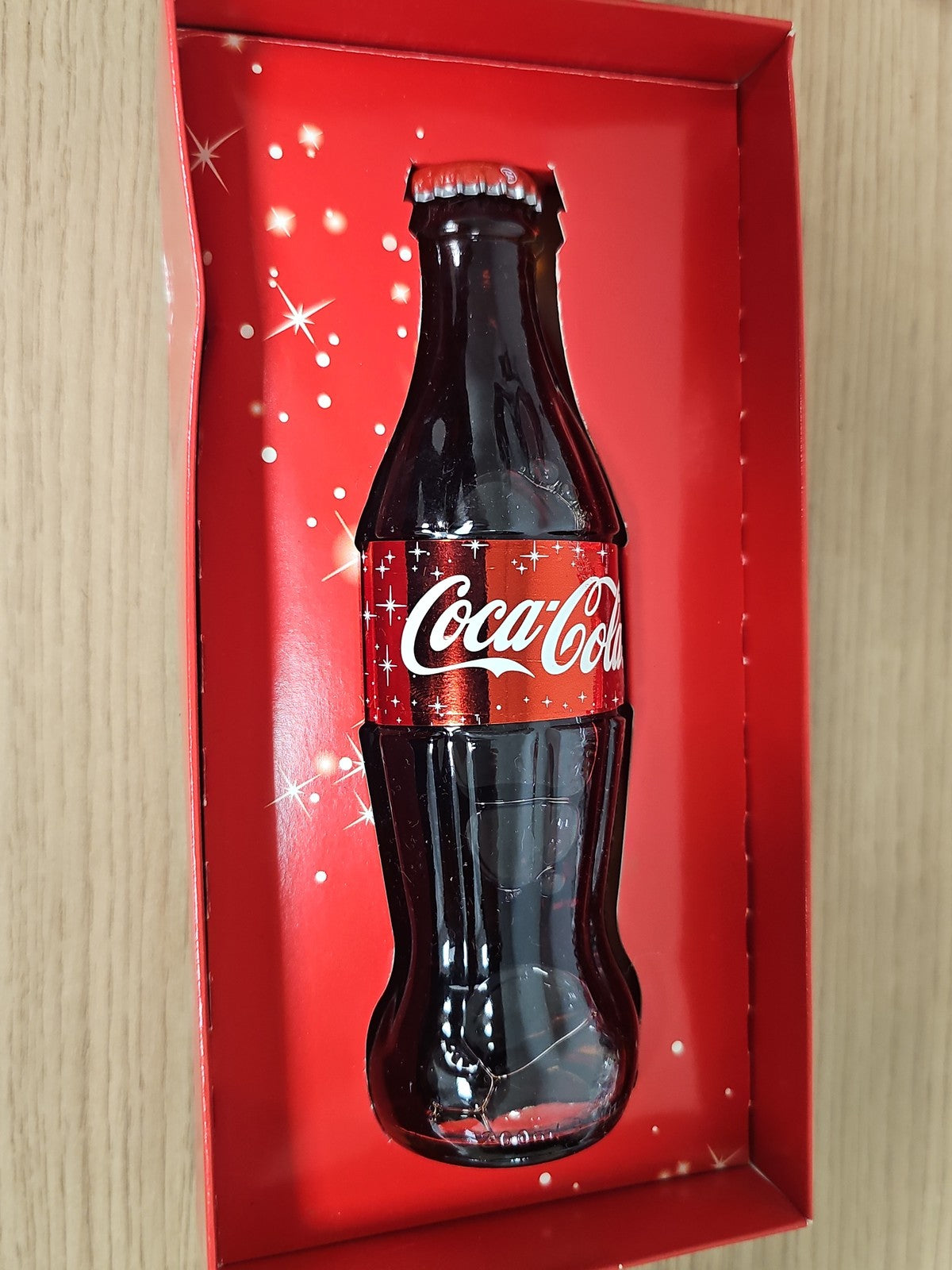 Coffret Noël Coca-Cola édition spéciale avec bouteille pleine, cadeau festif uni