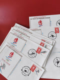 Lot enveloppes philatélie Jeux Olympiques d?Hiver Albertville 92 timbres ski