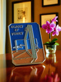 Pin's publicitaire vintage Glaces et Verres édition limitée bleu métal
