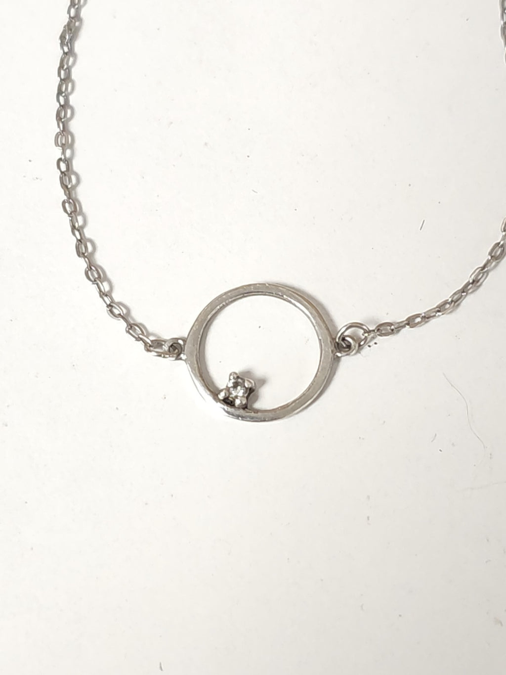Collier massif en argent, bijou élégant d'occasion, accessoire mode femme