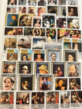 Timbres illustrés œuvres d’art peintres internationaux lot philatélie thématique