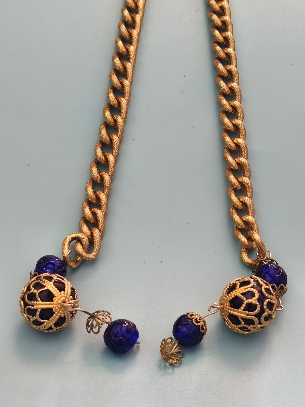 Collier ancien ethnique vintage, pendentif style rétro, plaqué or, bijou origina