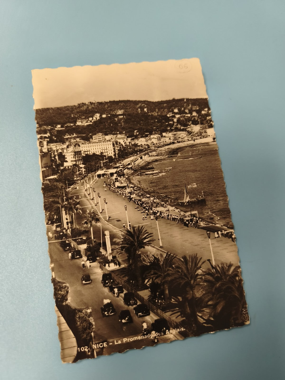 Carte postale ancienne animée Nice Promenade des Anglais noir et blanc vintage