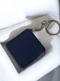 Porte-clés publicitaire ancien vintage rétro carré bleu collection rare