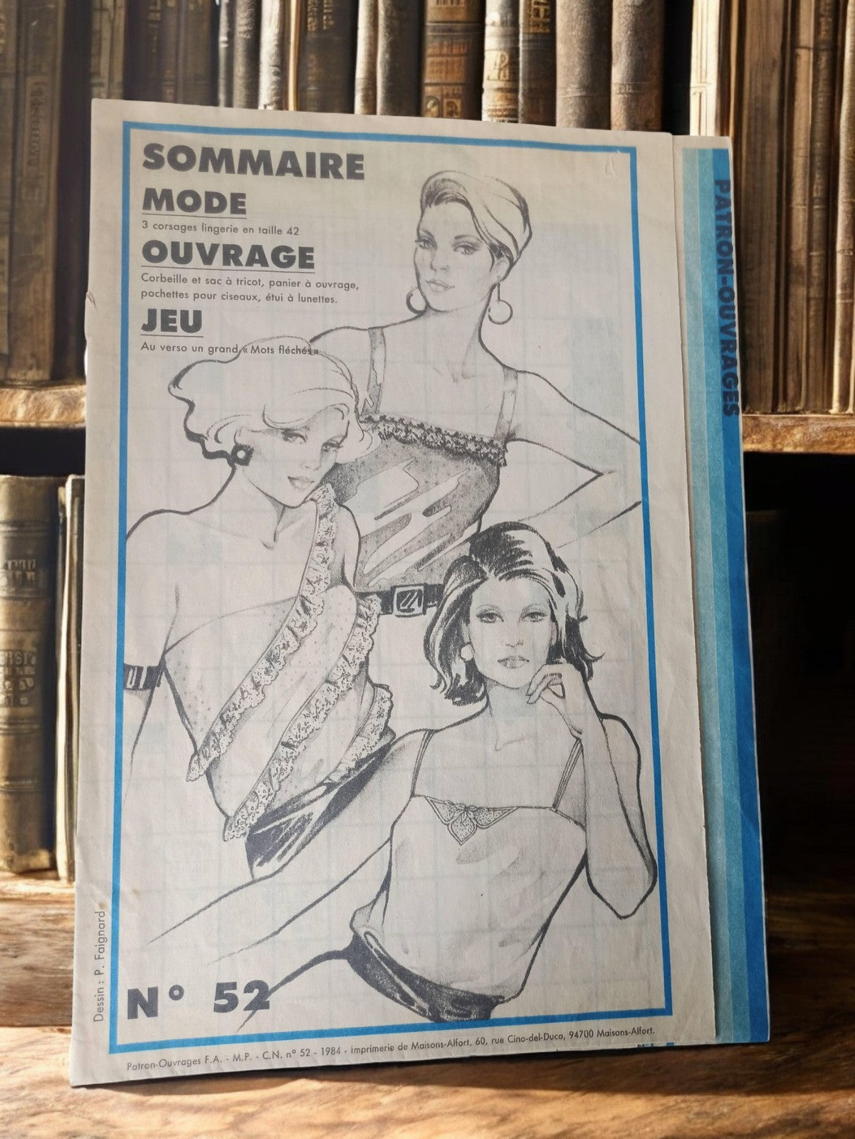 Patron couture ancien N°52 années 80, lingerie femme, E.A. vintage rétro