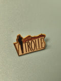 Vintage pin's Vitrolle silhouette noire et rouge, badge ancien collection
