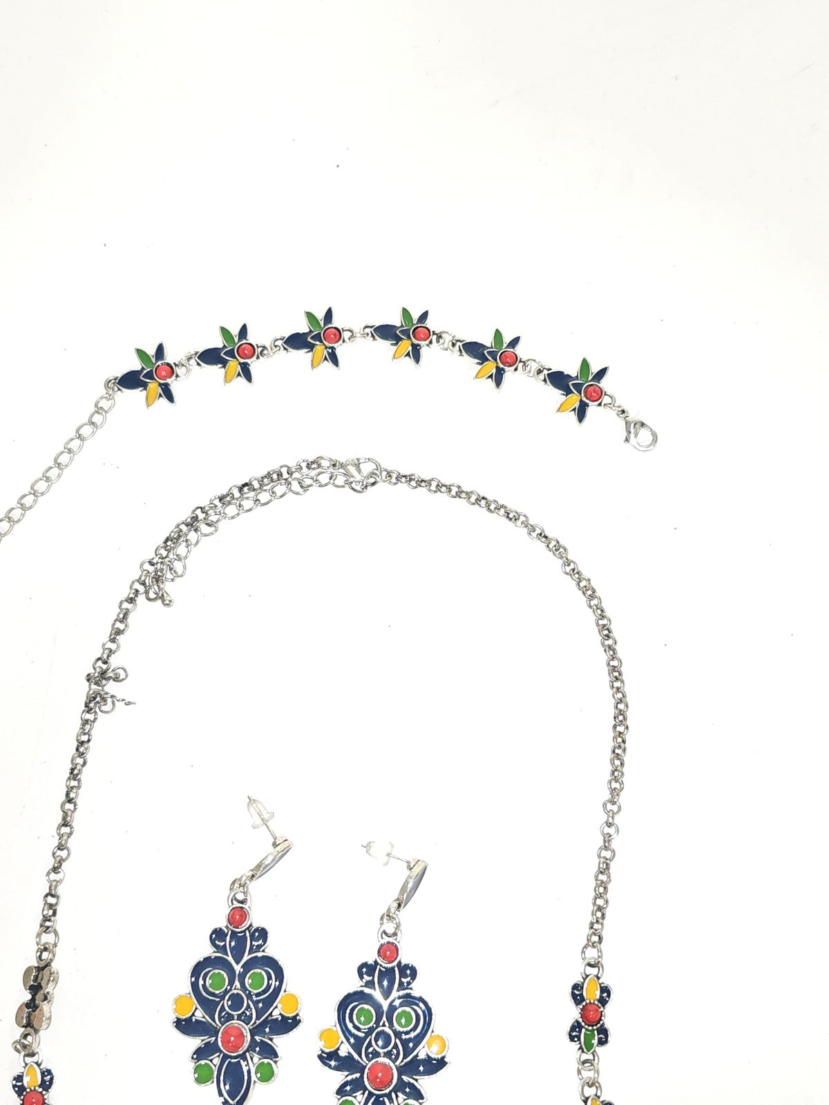 Parure ancienne fantaisie style berbère vintage, bijoux ethniques d'occasion