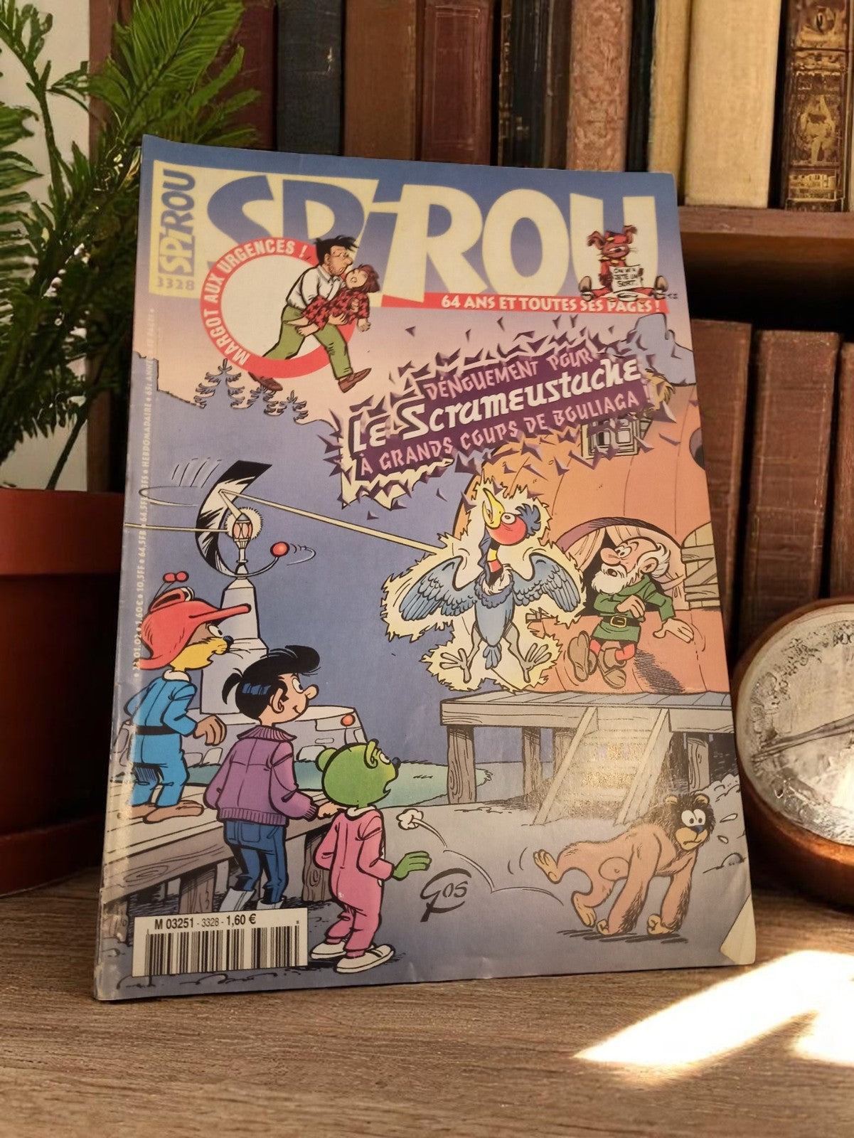 Magazine Spirou n°3328 vintage BD rétro années 90 couverture humour