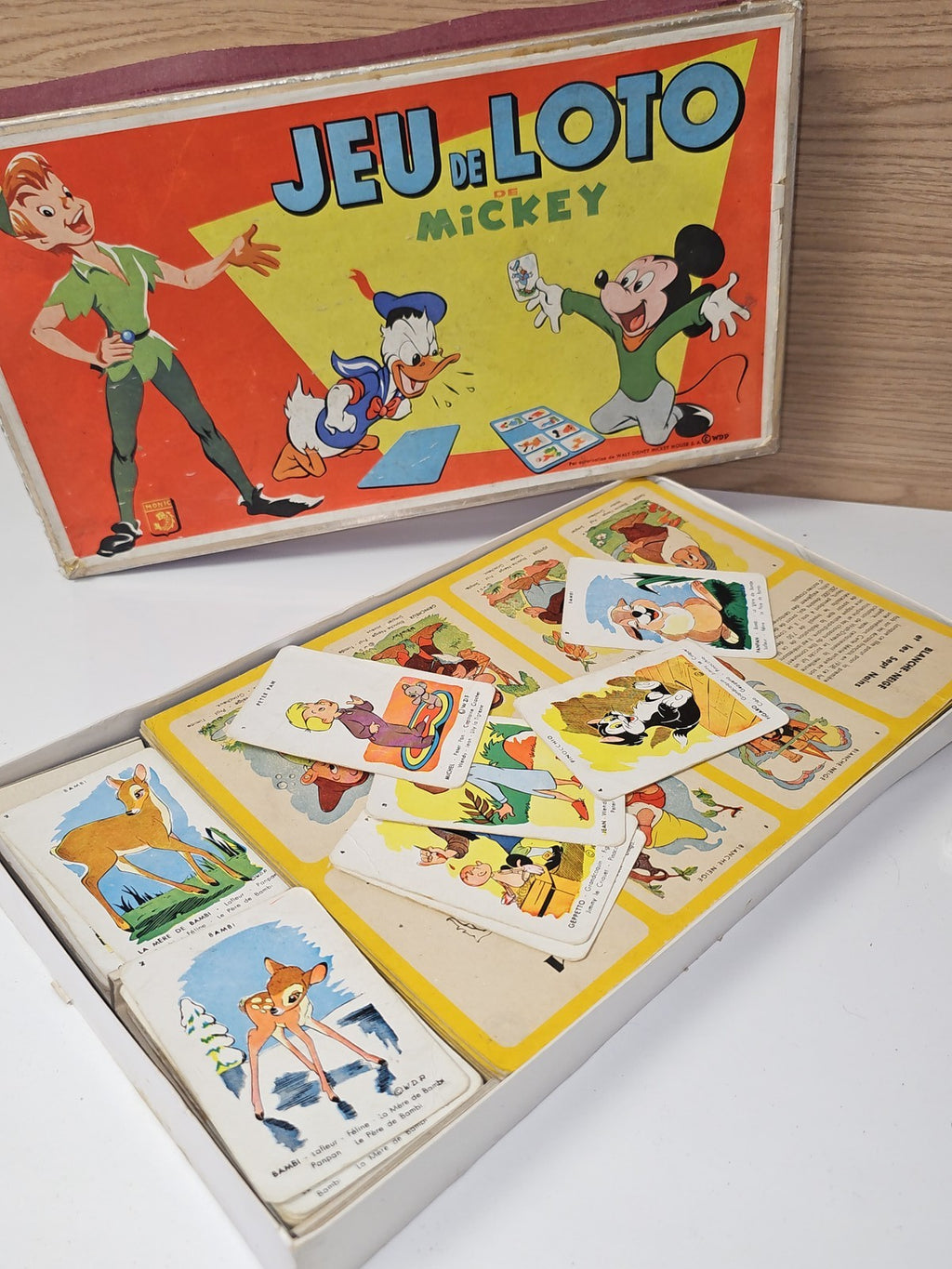 Jeu de loto Disney occasion avec Mickey, Cendrillon, Peter Pan, Blanche Neige