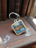 Porte-clés vintage Le Recolet, métal, carré rétro publicitaire, ancien accessoir