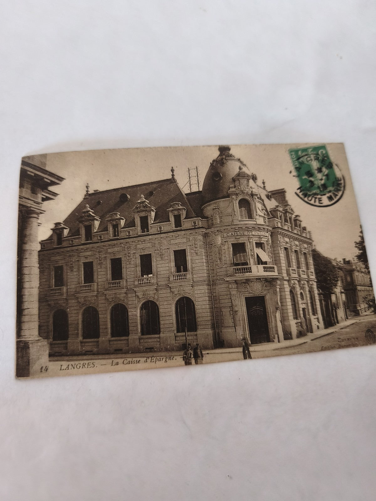 Carte postale vintage Langres ancienne vue Caisse d?Épargne collection rétro Fra