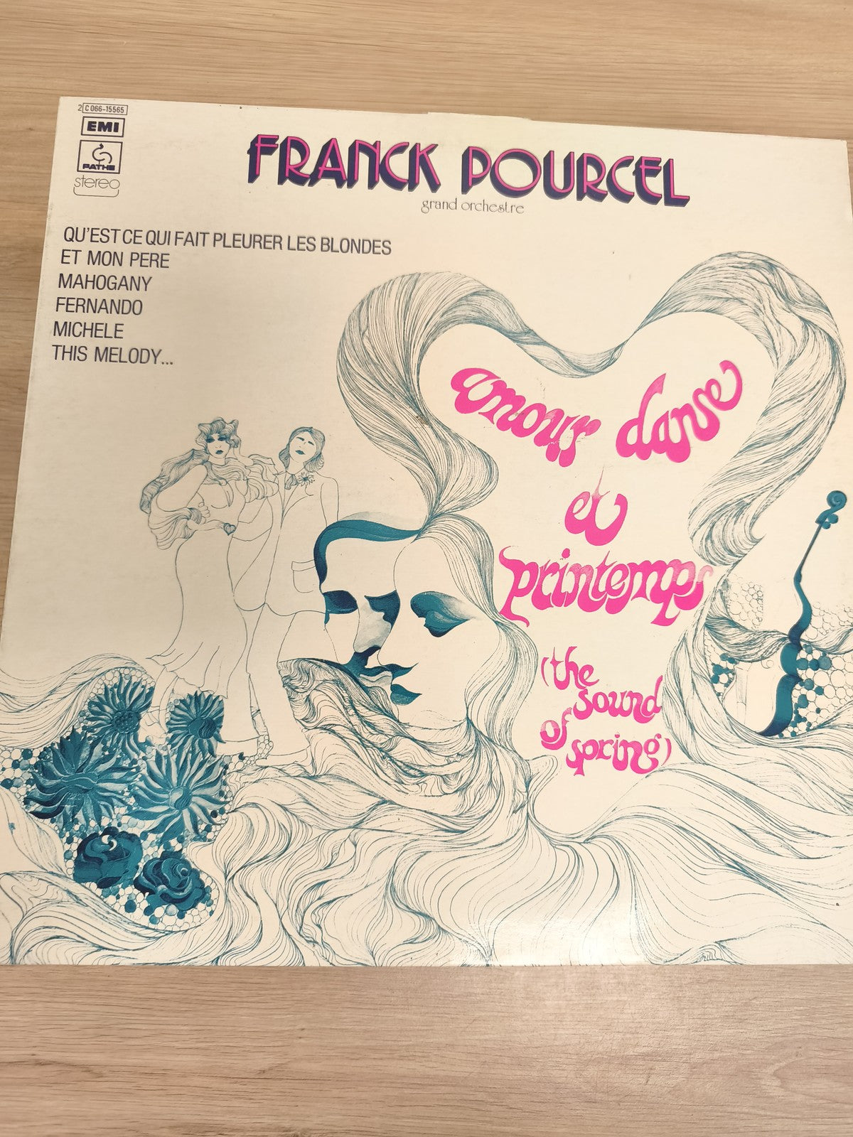 Vinyle 33T Franck Pourcel Amour Danse et Printemps pochette illustrée EMI