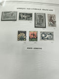 Timbres Afrique Équatoriale Française animaux fleurs poste aérienne philatélie