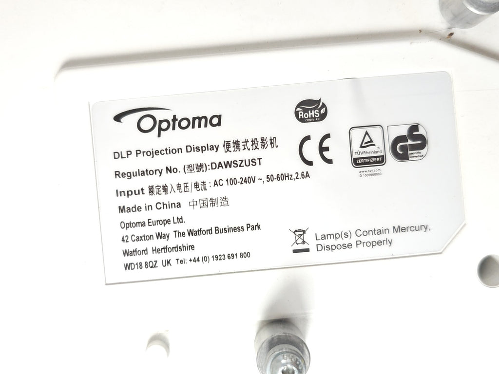 Vidéoprojecteur Optoma DAWSZUST WXGA Courte Focale Occasion Sans Câbles Non Test