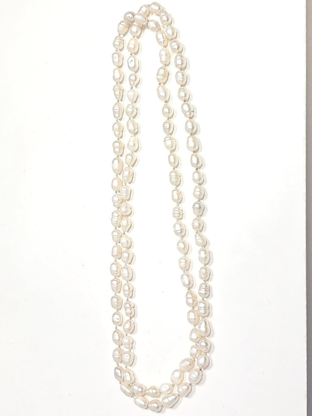 Vintage collier sautoir ancien grosses perles de culture naturelles rétro élégan