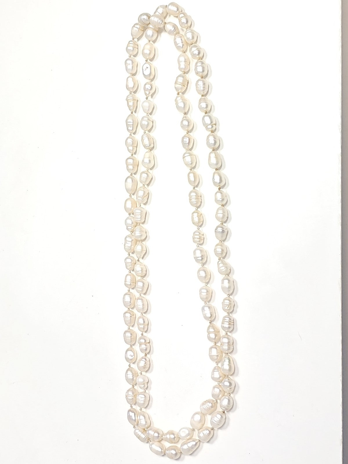 Vintage collier sautoir ancien grosses perles de culture naturelles rétro élégan