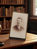 Photographie ancienne cabinet portrait J. Cougot Constantinople XIXe décor bibli