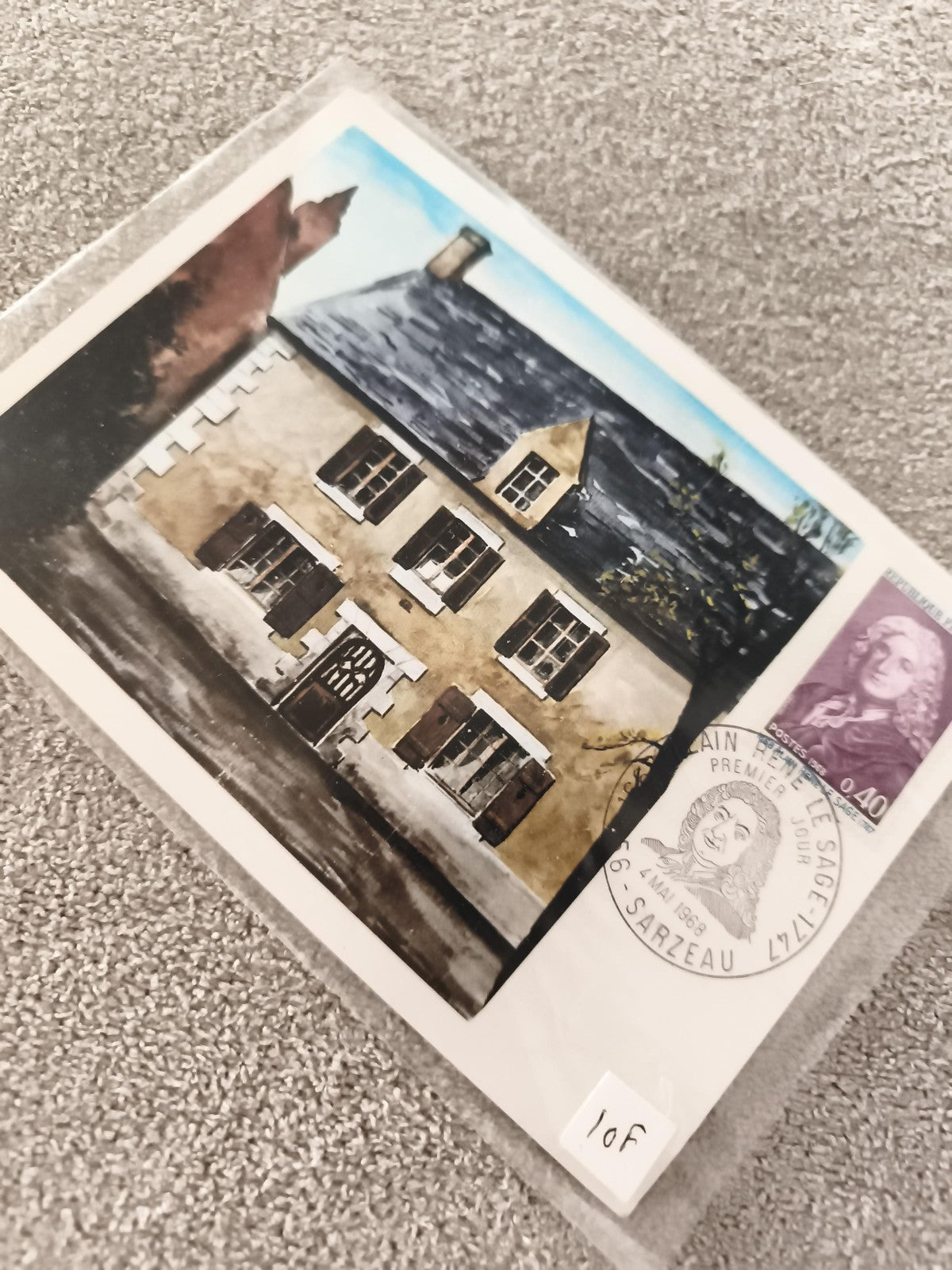 Carte postale illustrée Alain René Lesage Sarzeau 1968 philatélie ancien