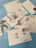 Lot cartes postales et lettres oblitérées La Poste, divers motifs philatélie