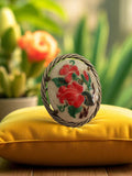 Broche vintage peinte à la main, floral signé, pièce unique rétro