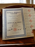 Action Société Générale Foncière années 1920 ancien titre au porteur vintage