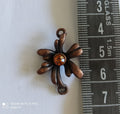 Pendentif fleur bronze Remy Dis Paris vintage strass orange années 80/90