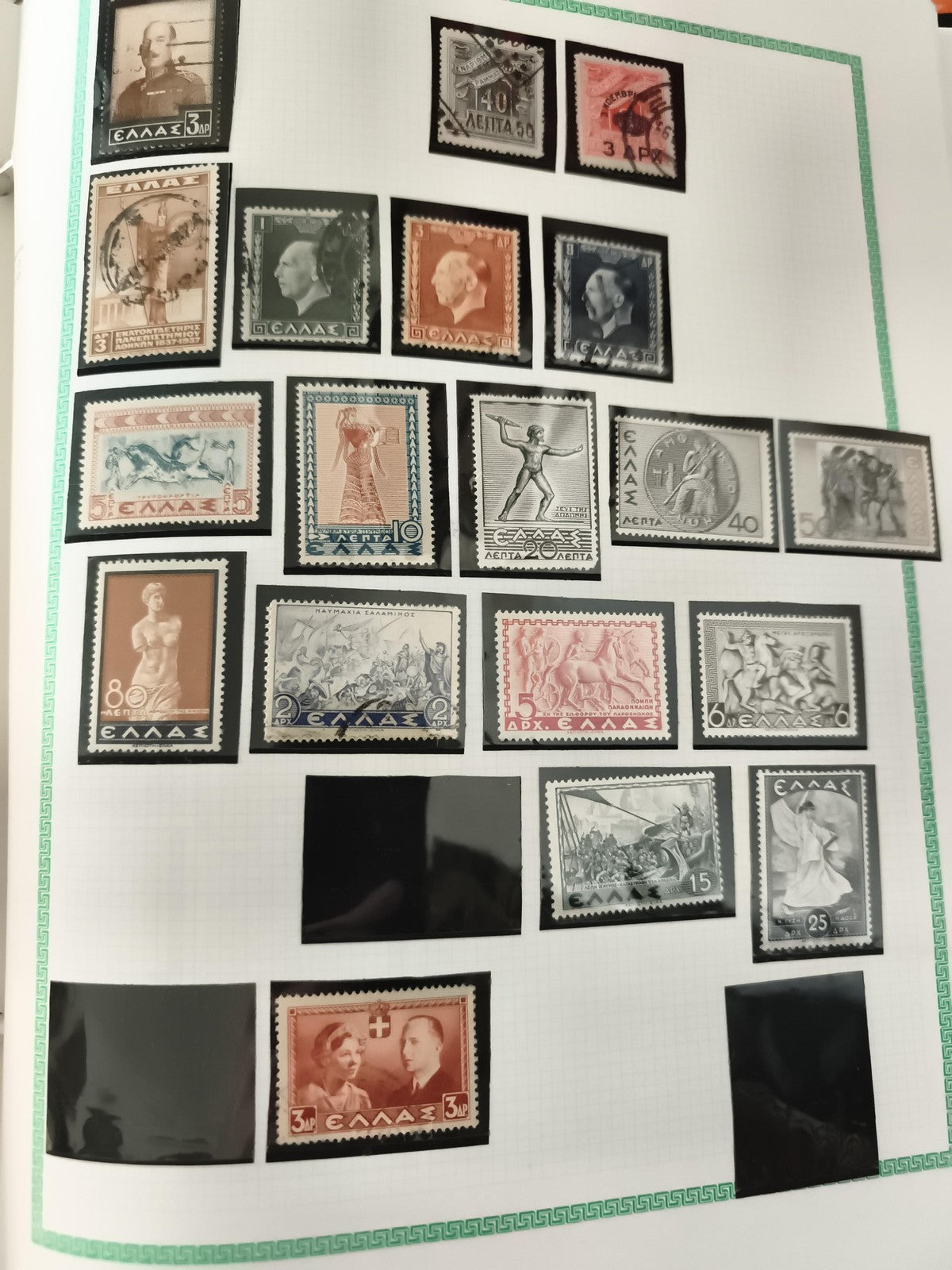 Timbres Grèce anciens philatélie thèmes historiques personnages sportifs