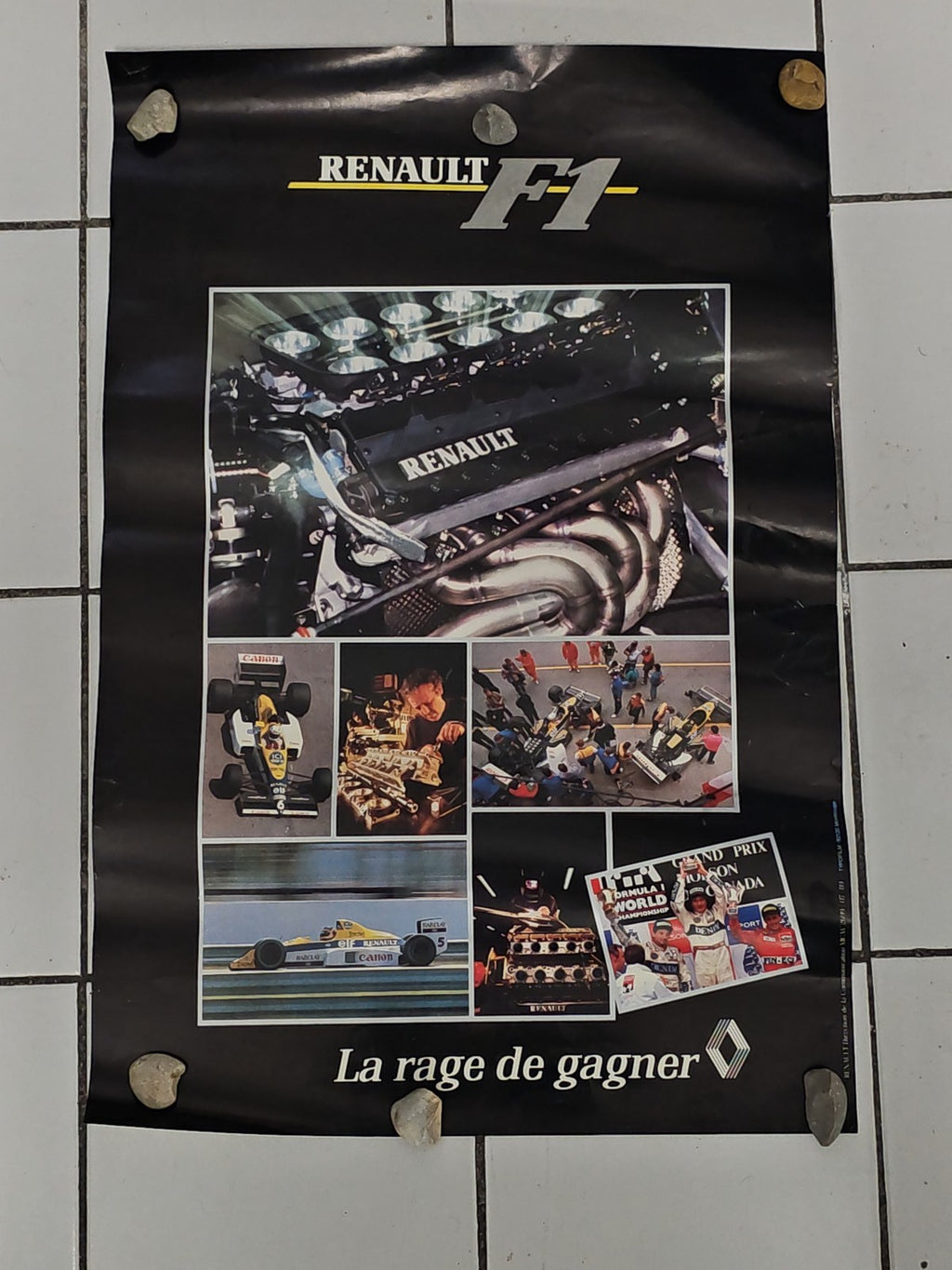 Grande affiche vintage Renault Formule 1 ancien poster déco rétro collection F1