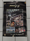 Grande affiche vintage Renault Formule 1 ancien poster déco rétro collection F1