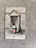CPA ancienne enfant soldat coloriée abri sentinelle costume XIXe