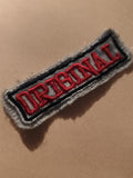 Écusson brodé ancien ORIGINAL rouge gris patch badge vintage