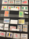 Timbres ONU 1983 drapeaux pays, 20c 28c, thématique Nations Unies philatélie