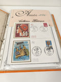 Lot enveloppes FPD timbrées France, thématique Poste et Ballons, album inclus