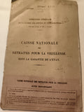 Livret ancien Caisse Nationale Retraites Vieillesse Paris 1910s document adminis
