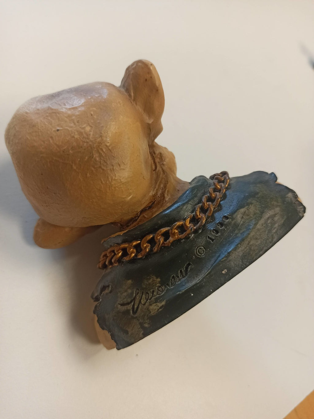Buste figurine rétro monstre 1998, chaîne sculptée, designer tampon, ancien joue