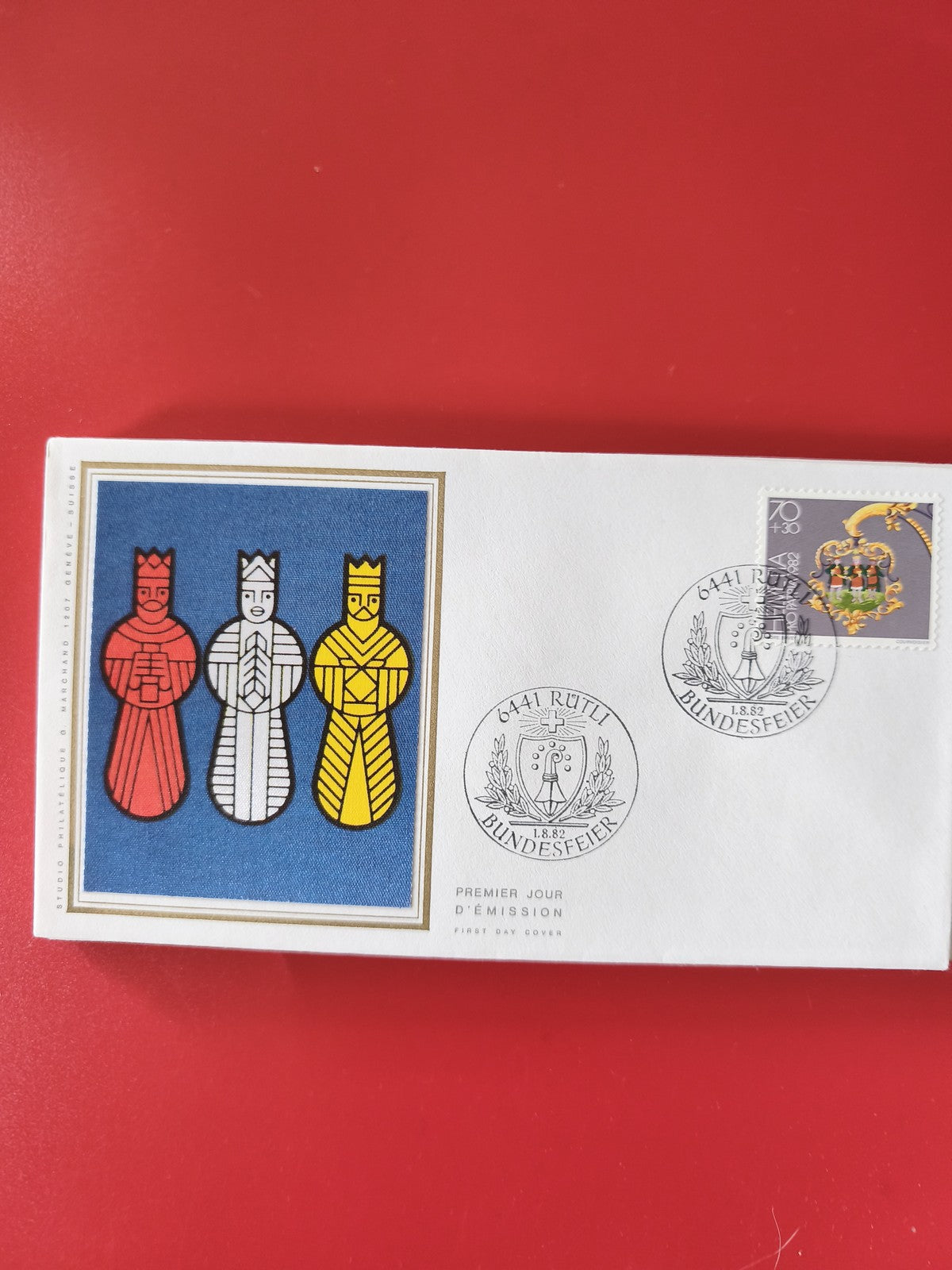 Enveloppe philatélie premier jour ? illustration Rois mages, timbre Suisse
