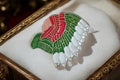 Pin's ancien tête d'indien émaillé vert rouge blanc vintage rare
