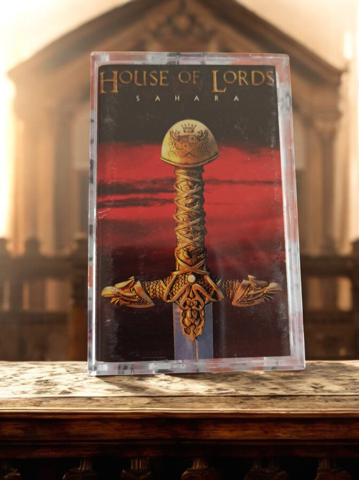 Cassette audio House of Lords Sahara vintage rock K7 rare pochette épée