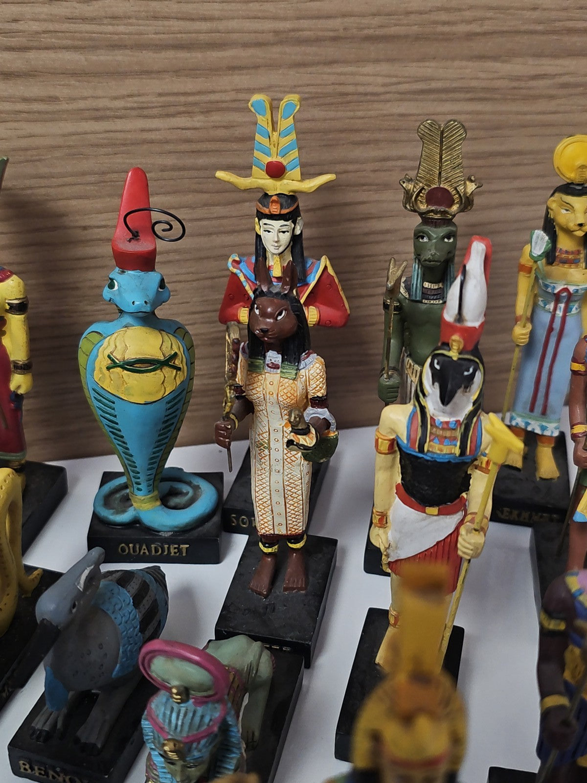 Vintage figurines dieux Égypte ancienne + magazines, set collection ancien rare