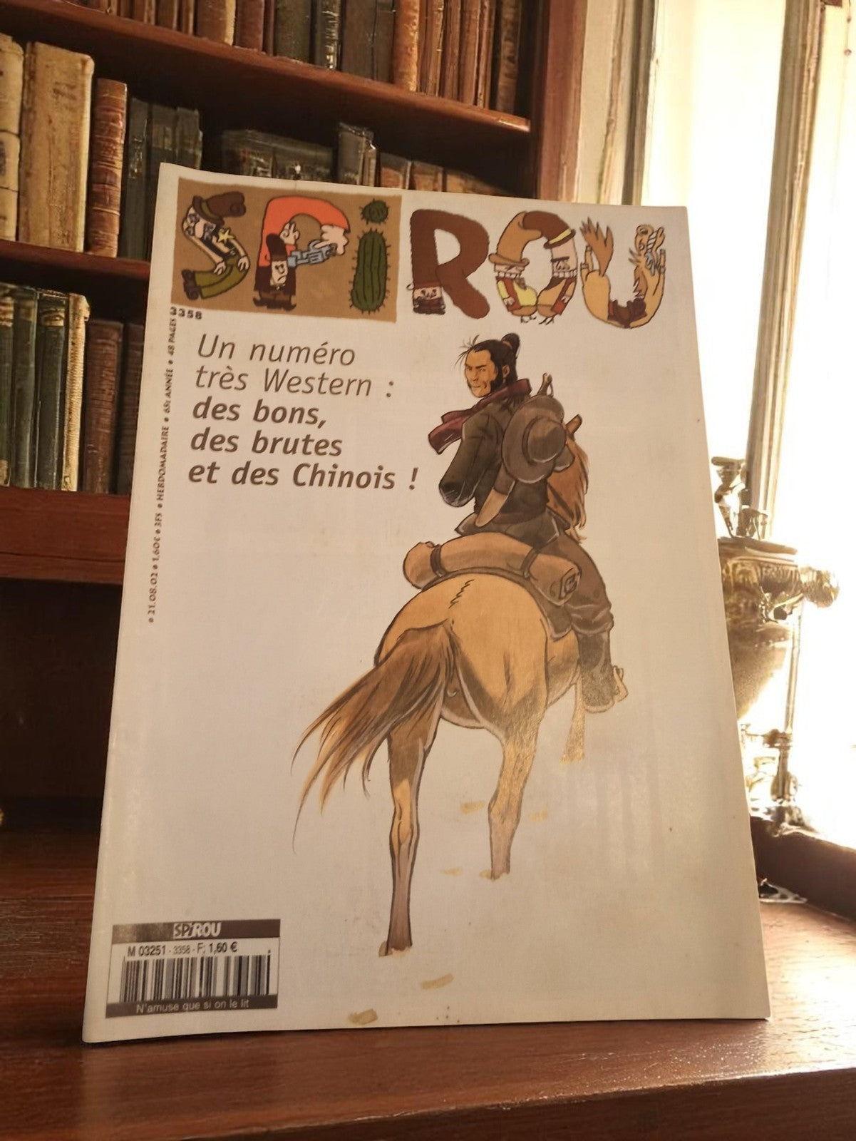 Magazine Spirou ancien n°3358 Western rétro – couverture illustrée, vintage