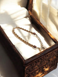 Bracelet vintage plaqué or, maille torsadée ciselée, bijou ancien femme