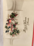 Carte postale ancienne Bonne Année oiseaux relief CPA vintage