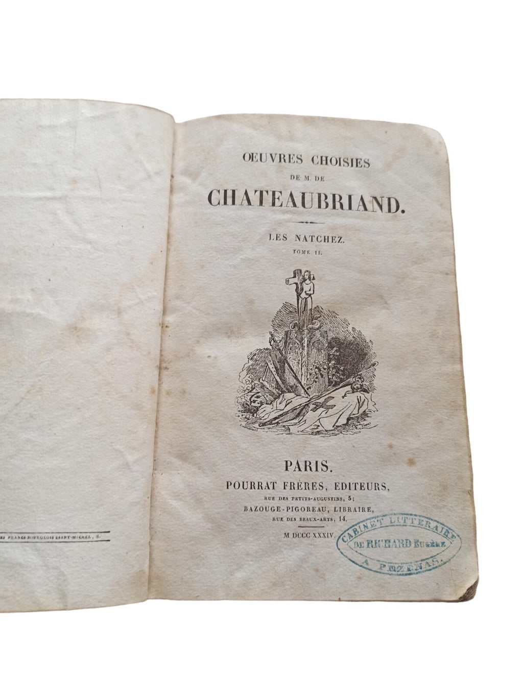 Livre ancien Chateaubriand Les Natchez Tome II 1834 Paris Pourrat frères