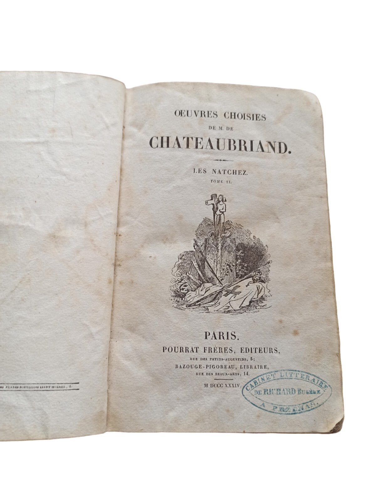 Livre ancien Chateaubriand Les Natchez Tome II 1834 Paris Pourrat frères