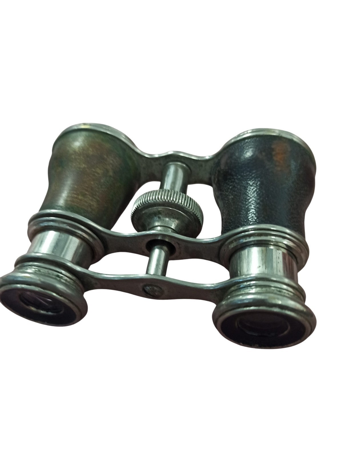 Jumelles anciennes vintage aspect métal patiné rétro pour chasse ou observation