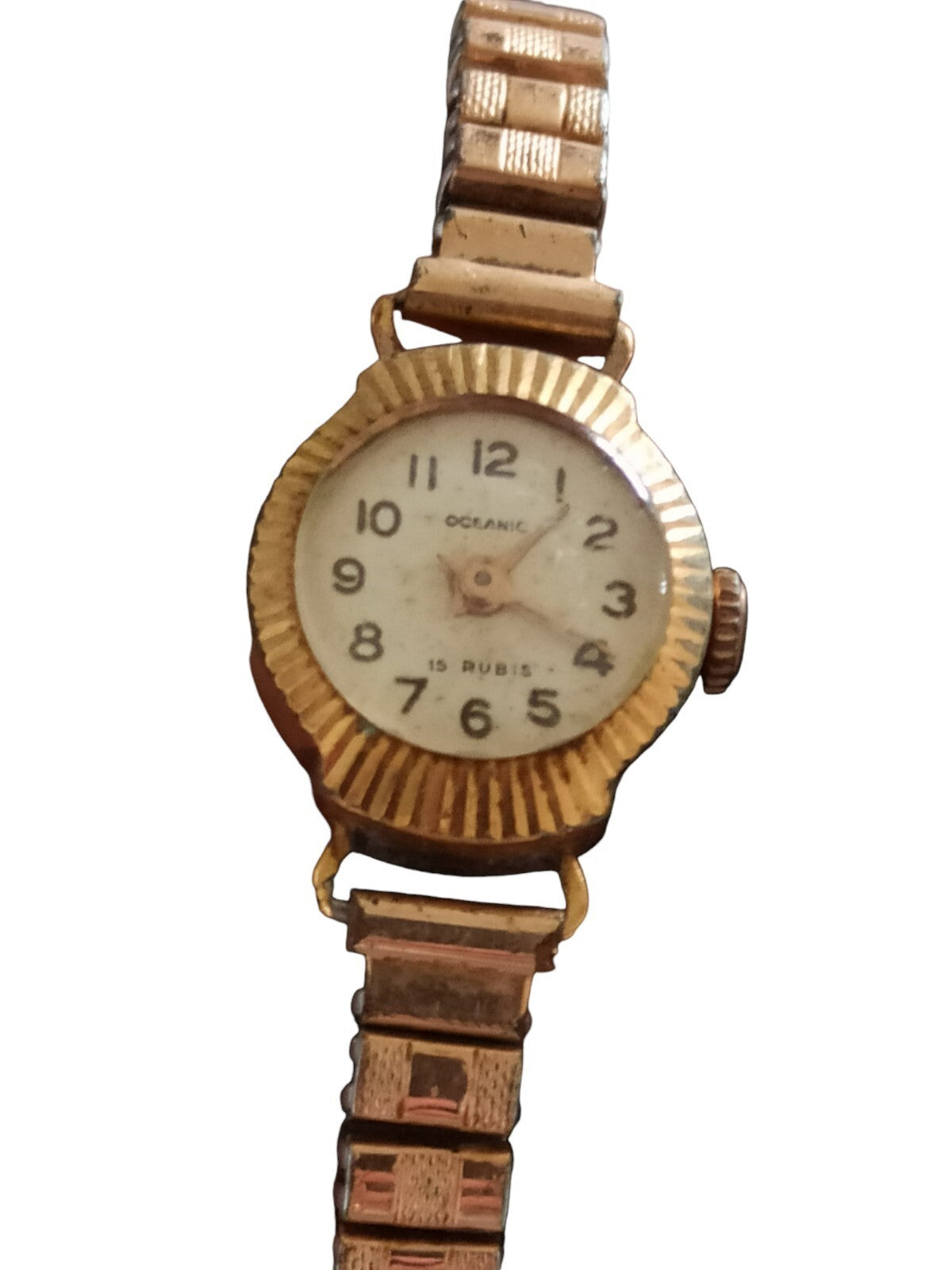 Montre vintage OCEANIC mécanique 15 rubis plaquée or bracelet rétro femme