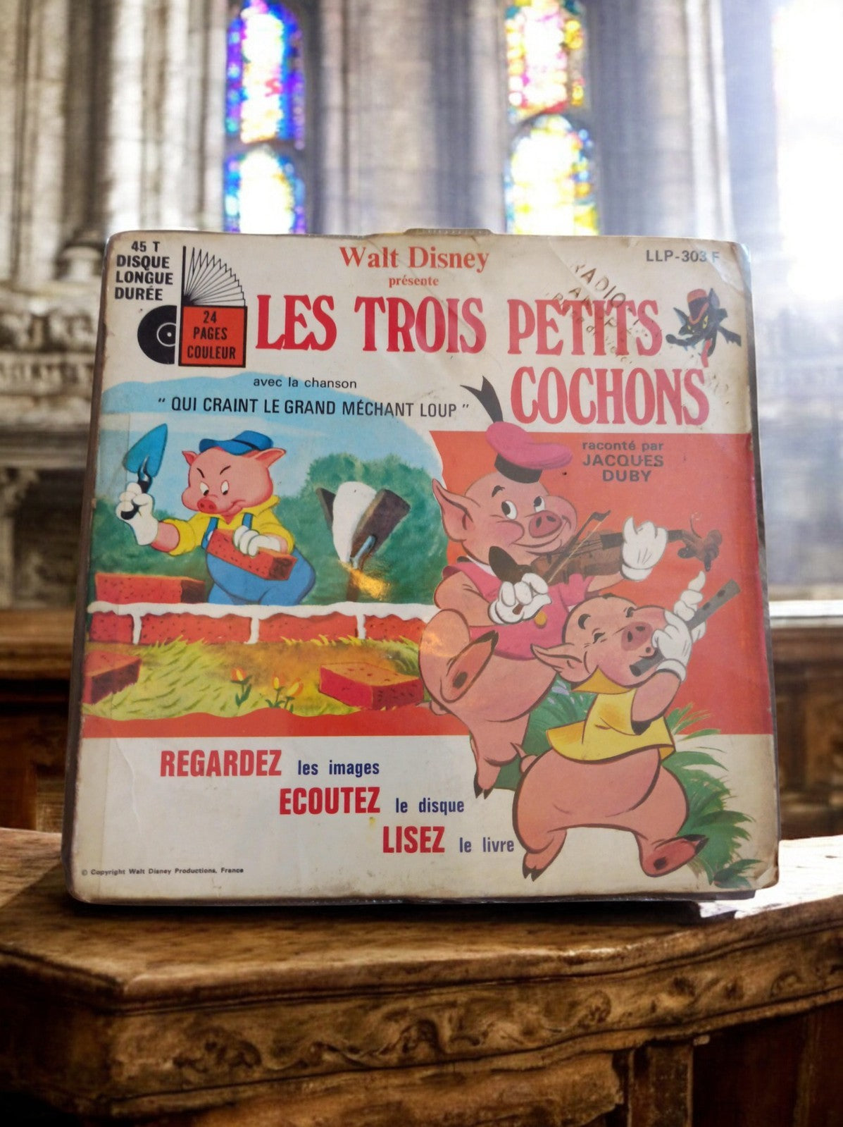 Livre-disque 45T Walt Disney Les Trois Petits Cochons vintage France