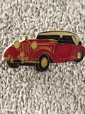 Pin's voiture ancienne vintage, émaillé rouge doré, auto rétro (Ref 5)