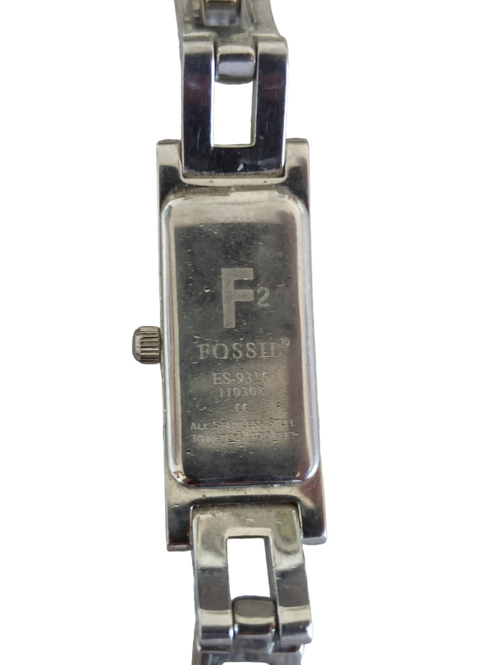 Montre femme Fossil vintage quartz bracelet acier design rectangulaire élégant